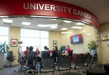 Student in the Career Services Office