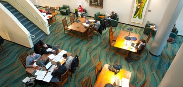 Students studying at the library