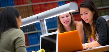 Graduate students in library