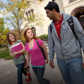 Rutgers students walking